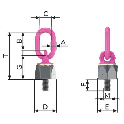 Lifting Point-Vario VWBG-V 1t-M14 (F=21 mm)