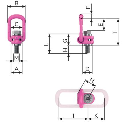 Load ring VLBG 2t M18 with bolt (H=27)